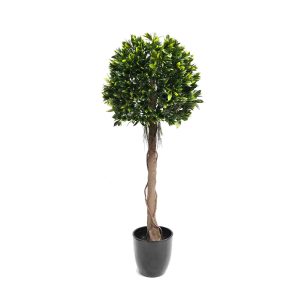 Bayleaf Topiary Tree 1.5m UV Stabilised with Fibreglass Pot (Black)