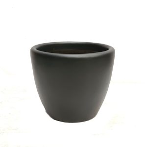 Fibreglass Pot Venetian Round 36cm Matt Charcoal