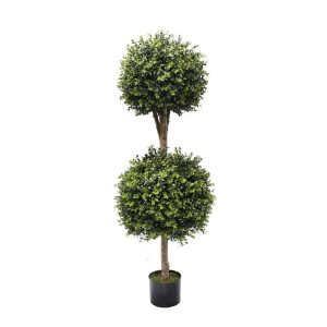 Double Buxus Ball Topiary Tree 150cm UV Stabilised